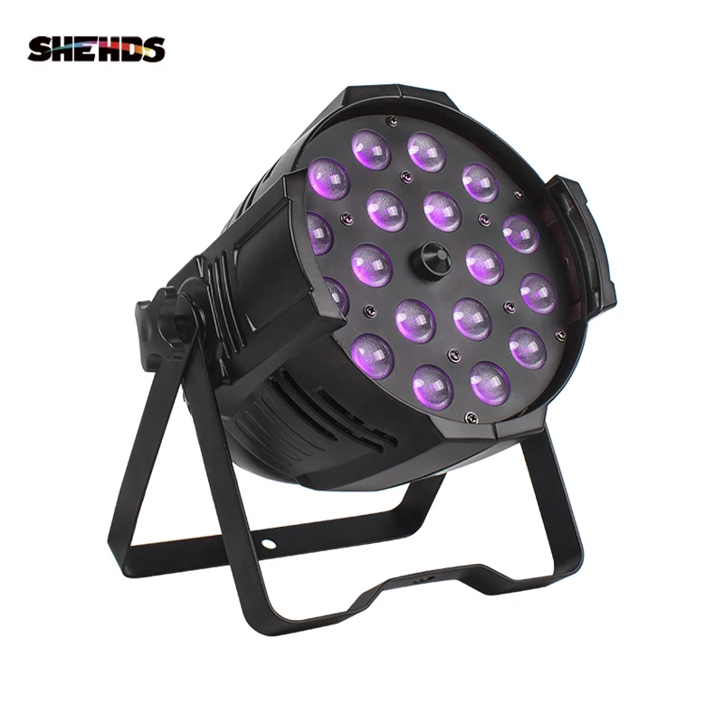 shehds pecas 18x18w led zoom par rgbwauv em luz dmx512 luzes de lavagem para dj discoteca festa casamento boate iluminacao de palco 01