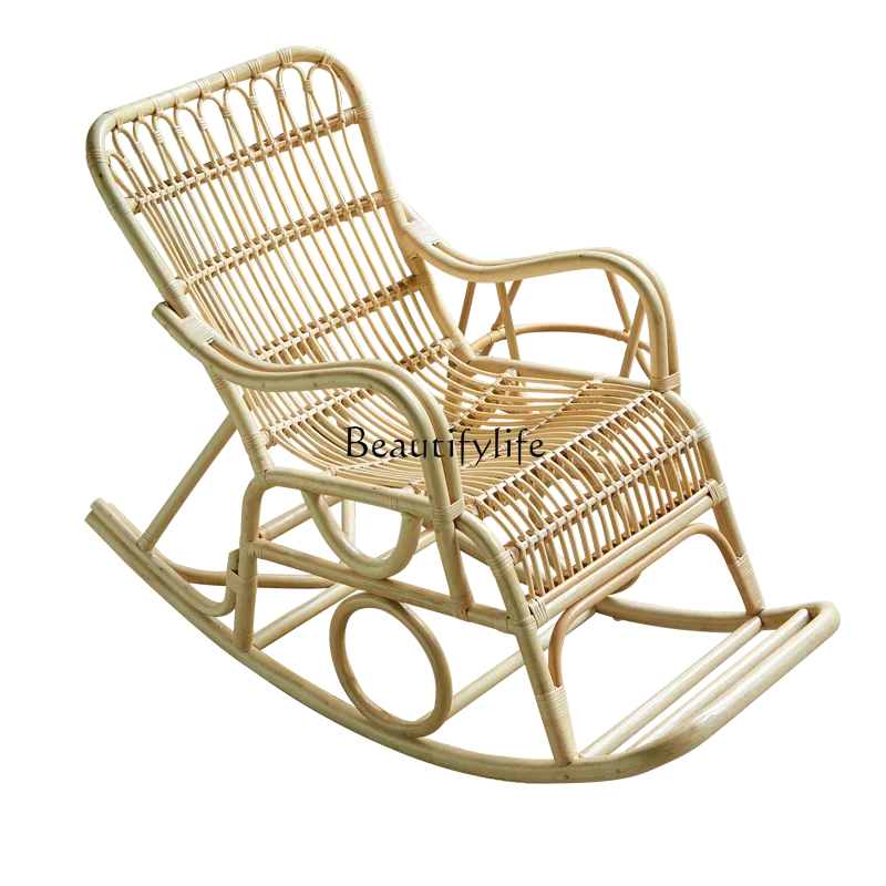 

Nordic rattan rocking chair Japanese home leisure balcony outdoor lazy sofa chair