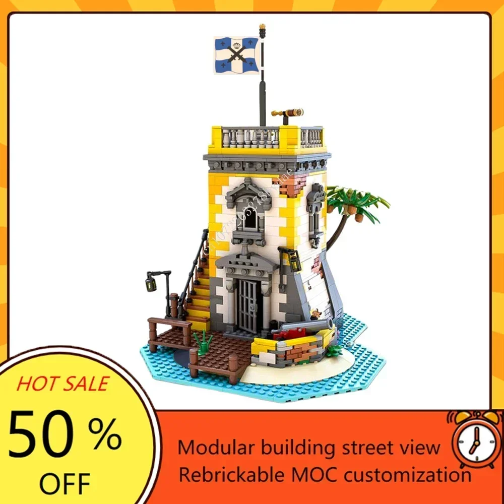 1440PCS MOC Sabre Island Anno Domini Navy Barracuda Bay Defensive Fortress Pirate Building Blocks Brick Part Kids Toys Gifts