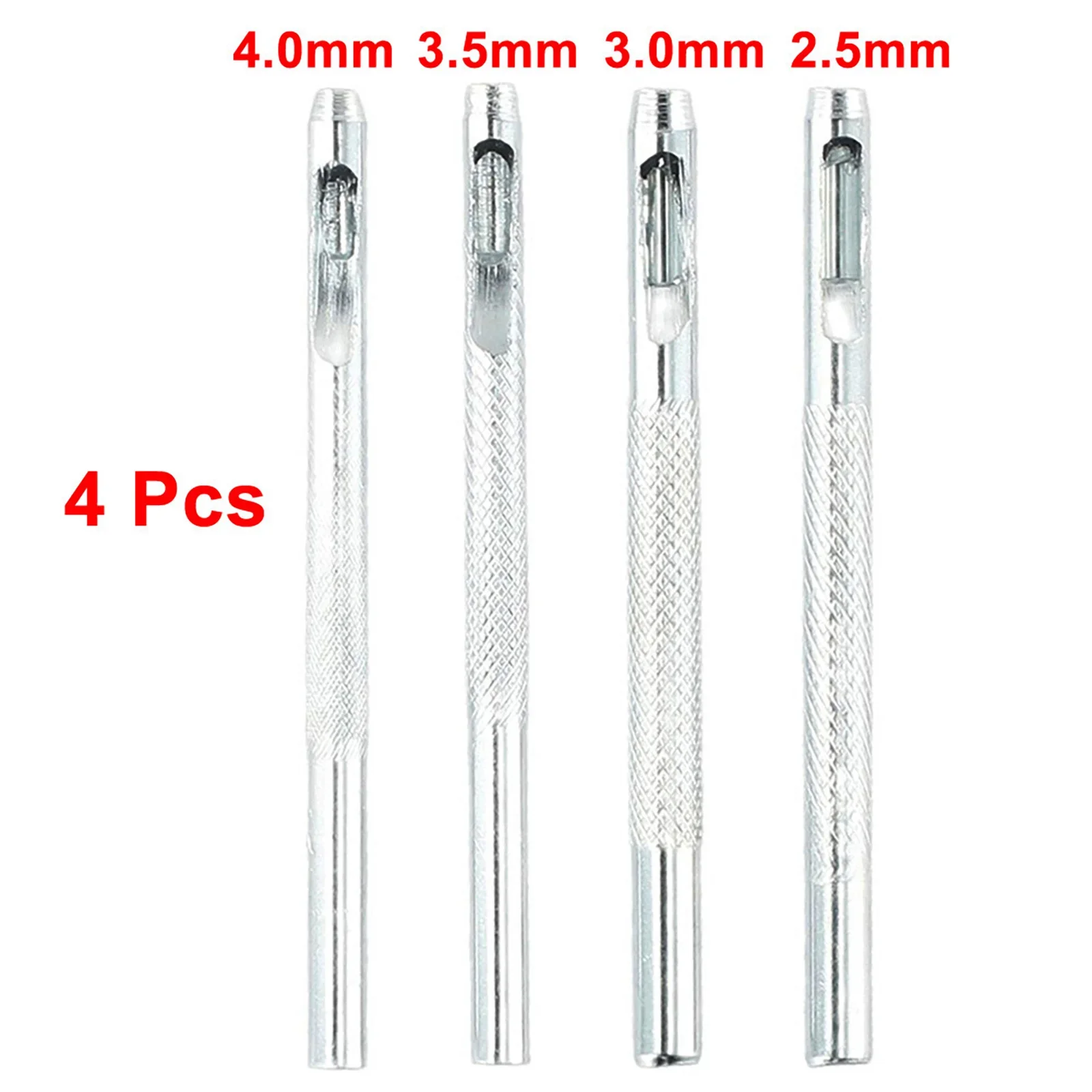 4Pcs/Lot Leather Round Shape Hole Punch Kit Steel Belt Watch Band Hollow DIY Tools 2.5mm, 3mm, 3.5mm, 4mm Handle Tools