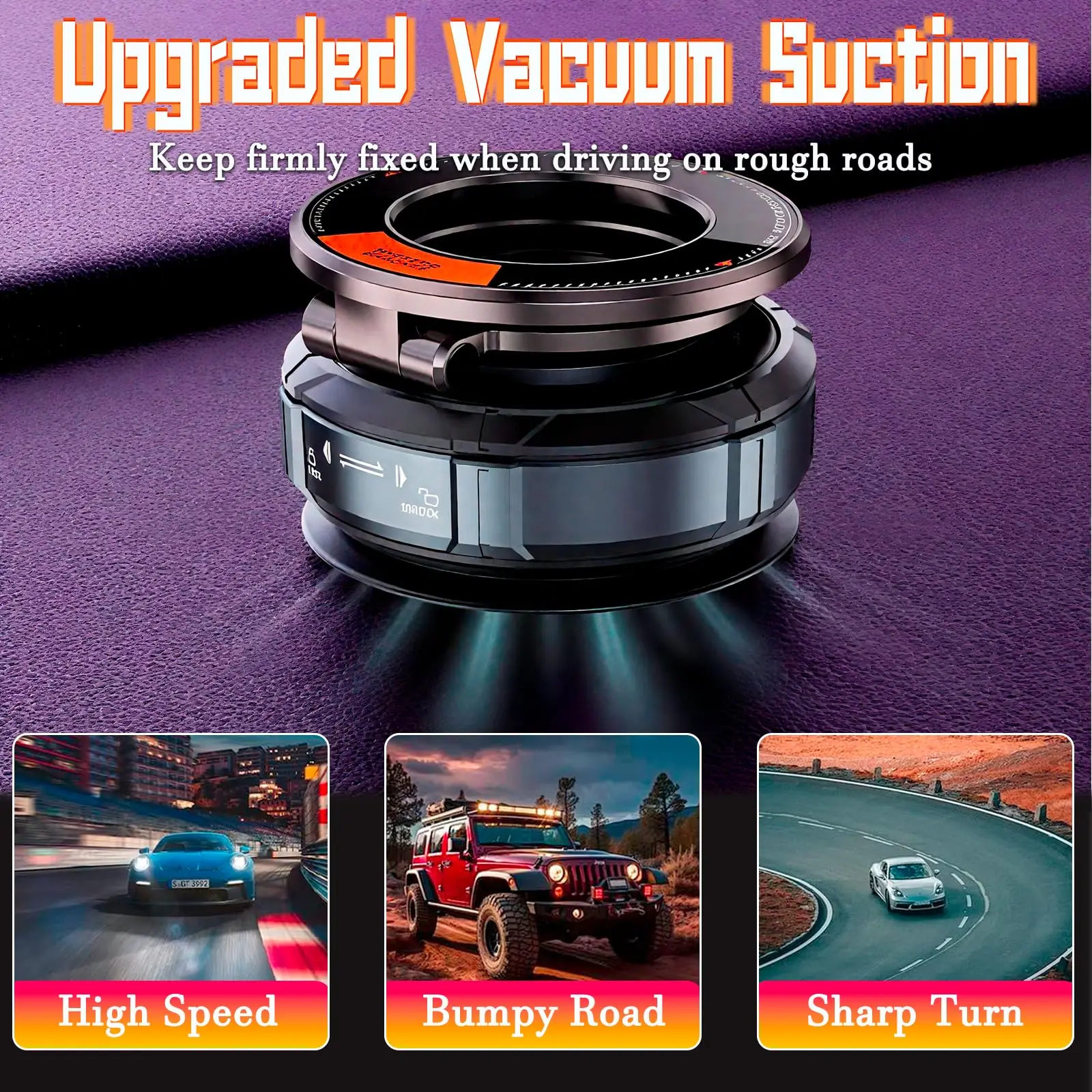 Dudukan Telepon Mobil Magnetik Vakum, Berputar dan Lipat 360 Derajat, Cocok untuk Layar Mobil, Desktop