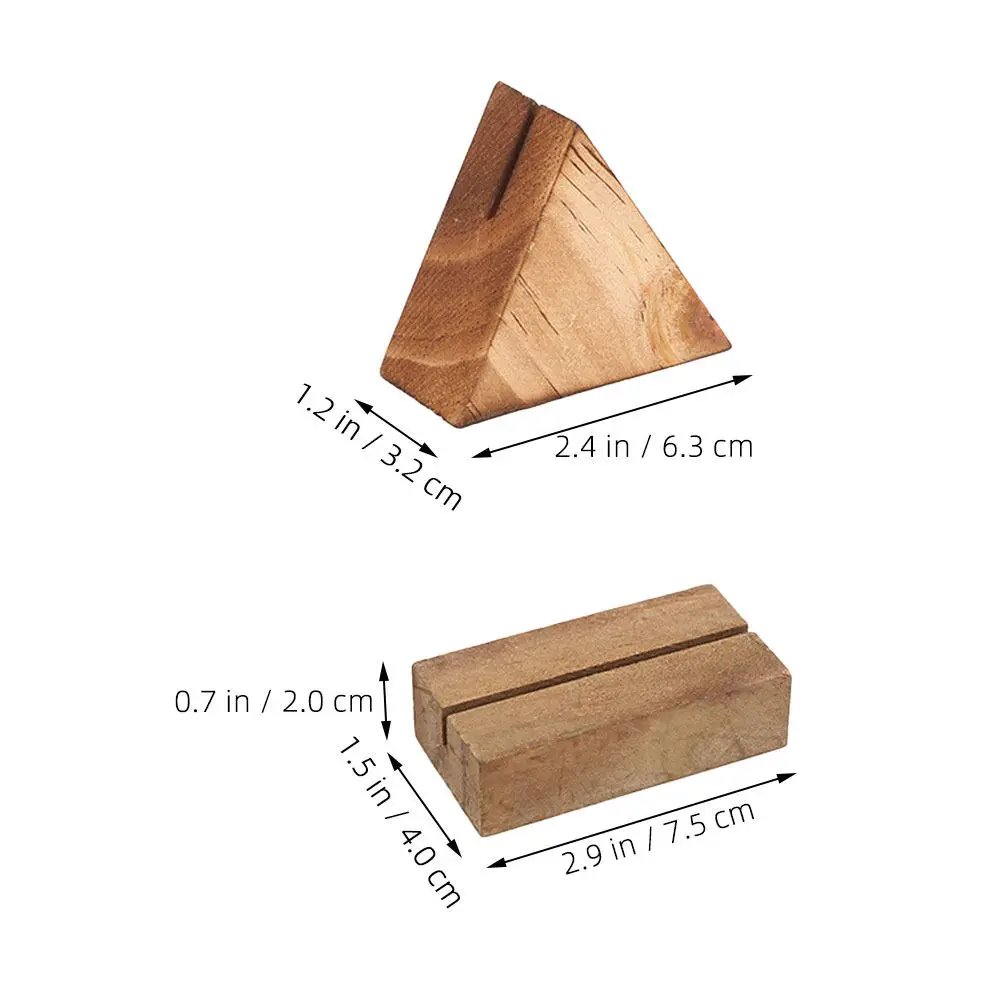 10pcs Wooden Card Holder Desk Display Stand for Business Cards, Notes, Place Cards & Table Numbers