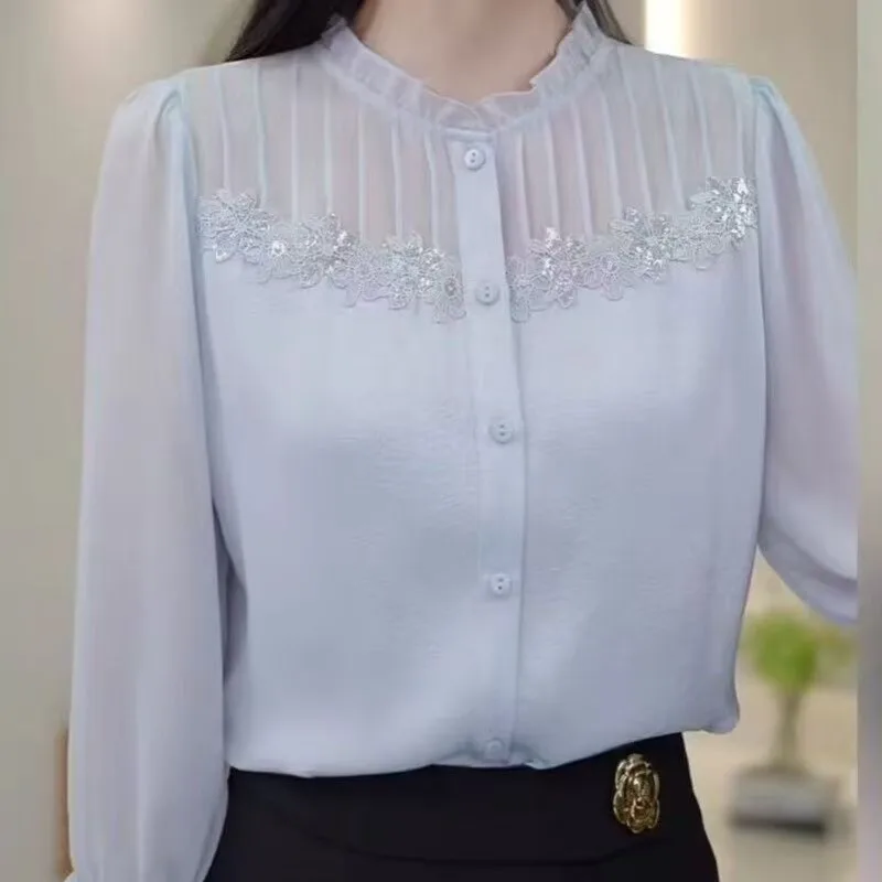 

Chiffon Top for Women 7-point Sleeve Spring and Autumn New Temperament Shirt