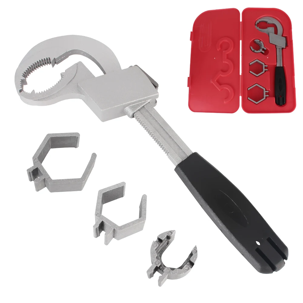 

​Adjustable Double-ended ​Aluminium Alloy Repair Hand Tool Water Pipe ​Spanner ​Opening 80mm ​Bath Wrench Set Multifunctional