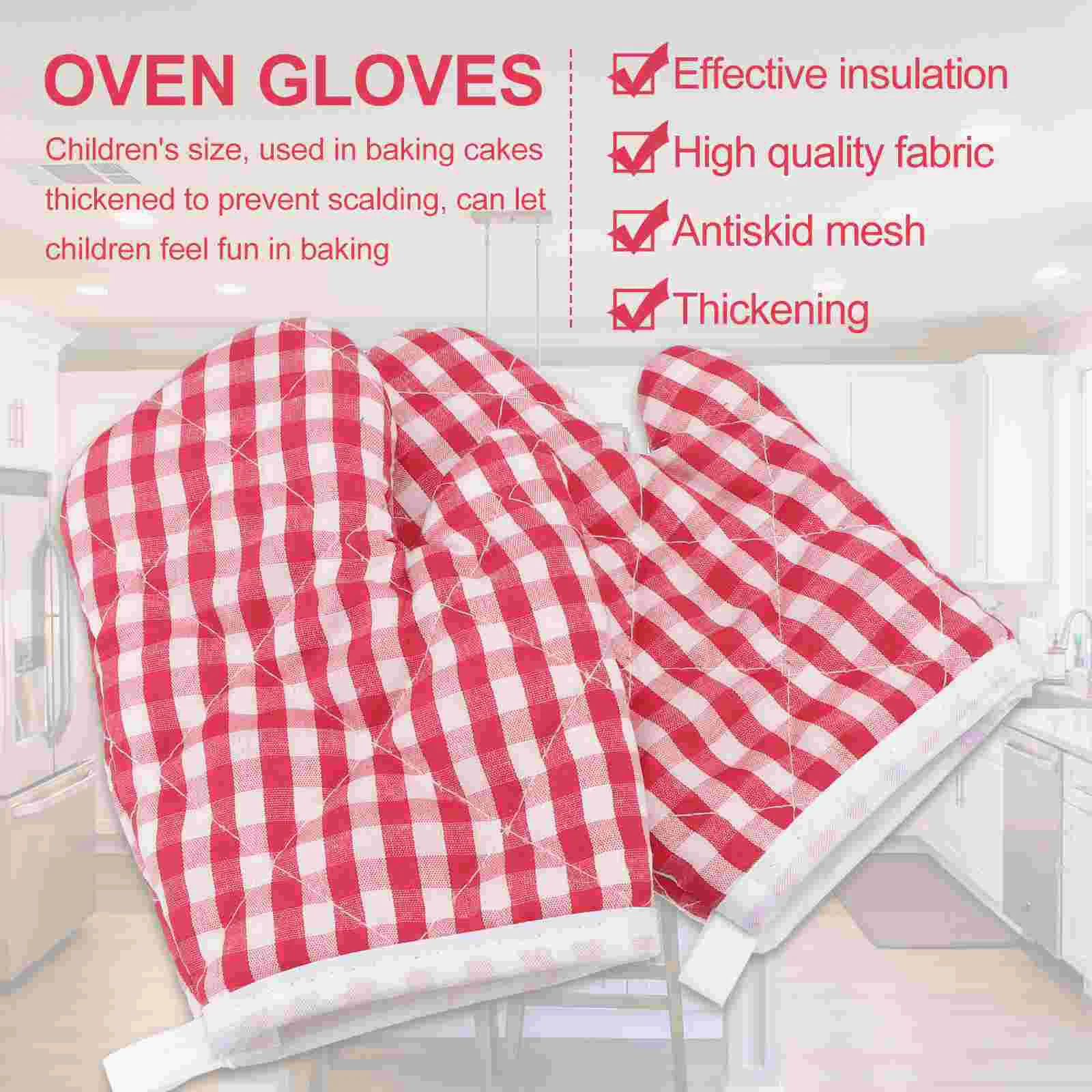 2 Pcs Oven Gloves Baking Kitchen Grill Bracket Microwave Heat-resistant Man Baby Towels