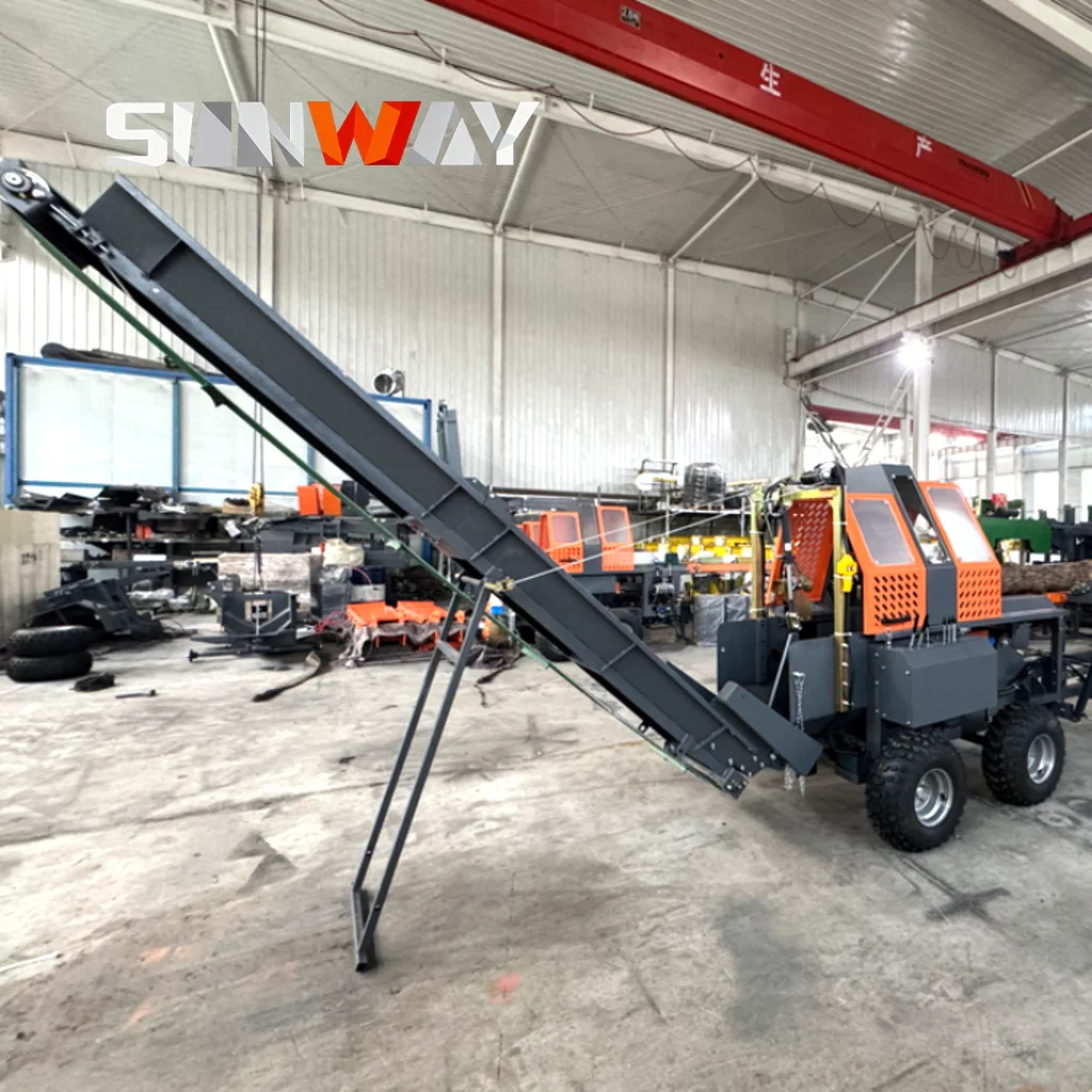 Firewood Processor 35T Wood Provided Kinetic Wood Log Splitter Machine Cutter Loncin Engine Forestry Machinery Log Splitter 20t