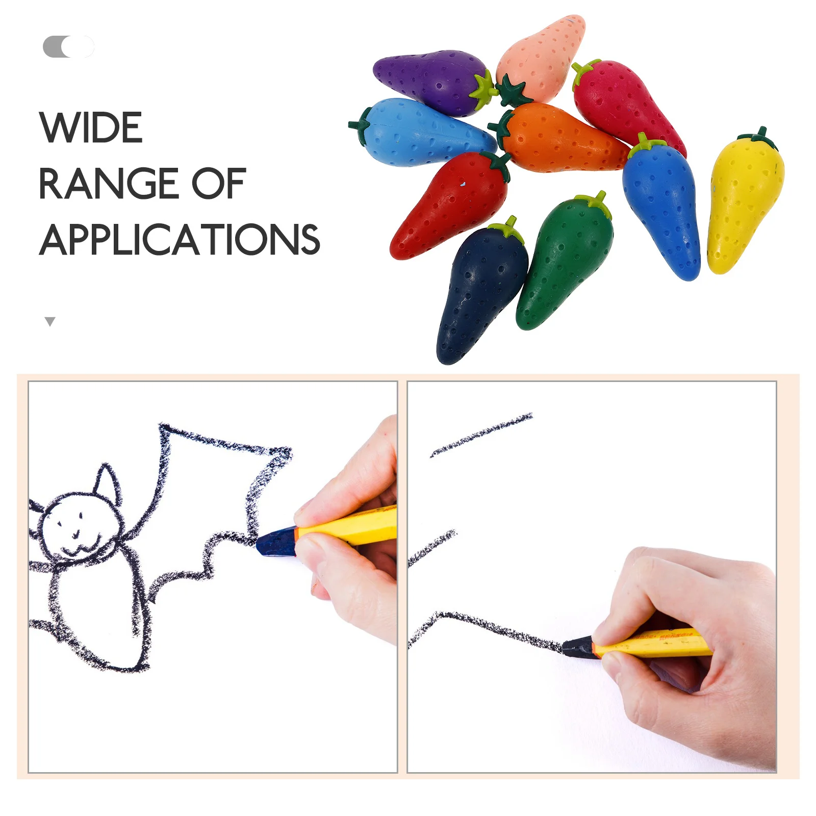 

10Pcs Washable Crayons Colorful Fruits Shaped Mini Crayons for Kids Toddler Painting Drawing Art Creativity Wax Marker Pencil