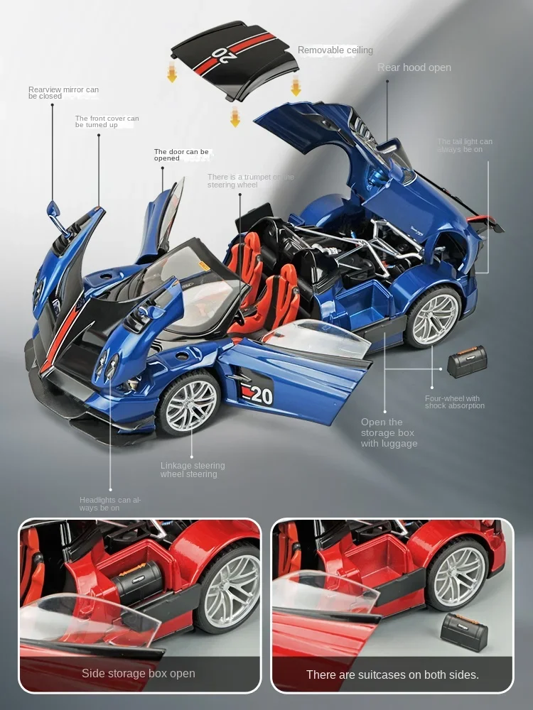 Big Size 1:18 Scale Pagani HuayraBC Sport Car Model Simulation Diecasts Toys Vehicles Kids Boys Gift Collective Home Decoration