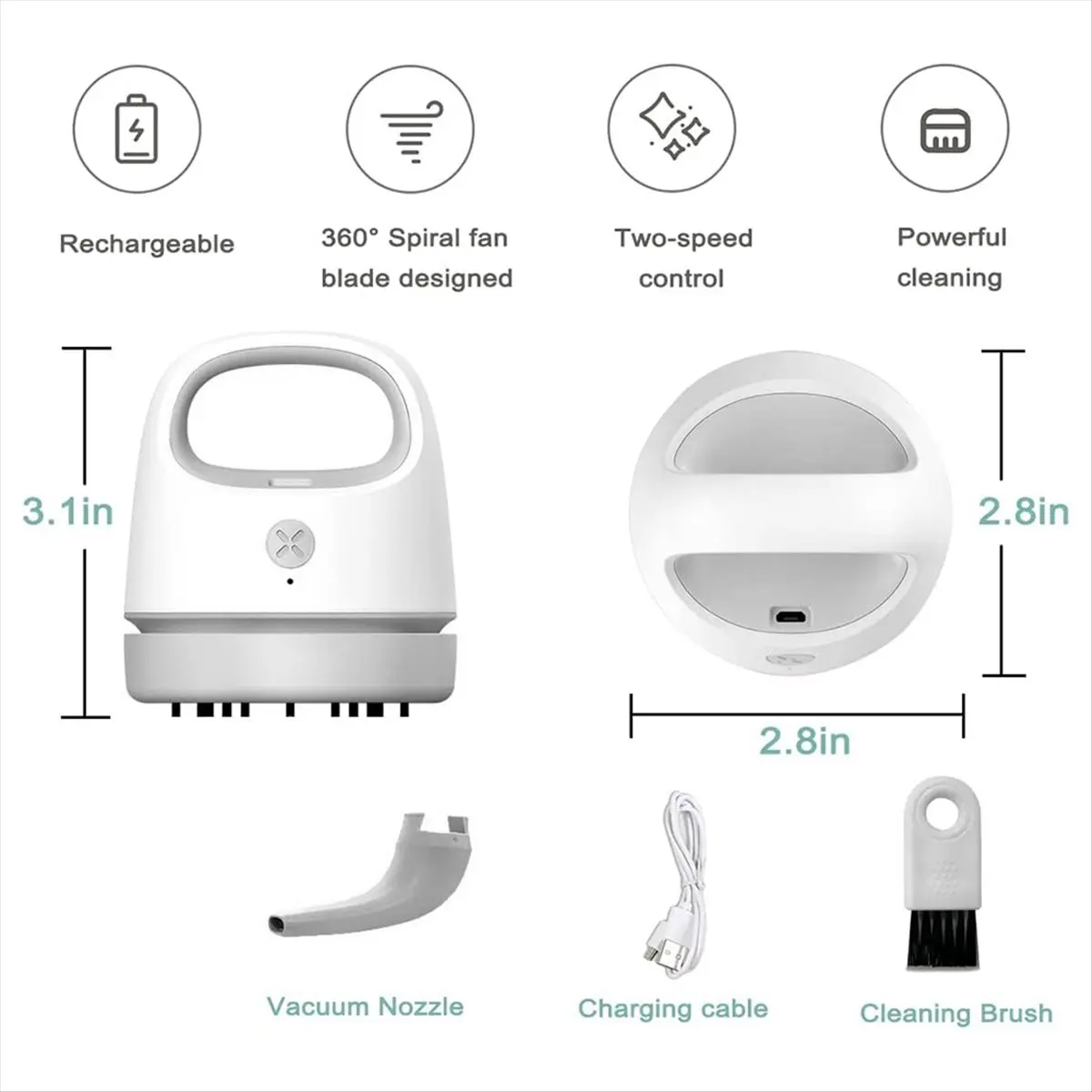Top Sale Desktop Vacuum Cleaner, Mini Desk Vacuum with Vacuum Nozzle Cleaning Brush, Small Table Dust Vacuum Cleaner
