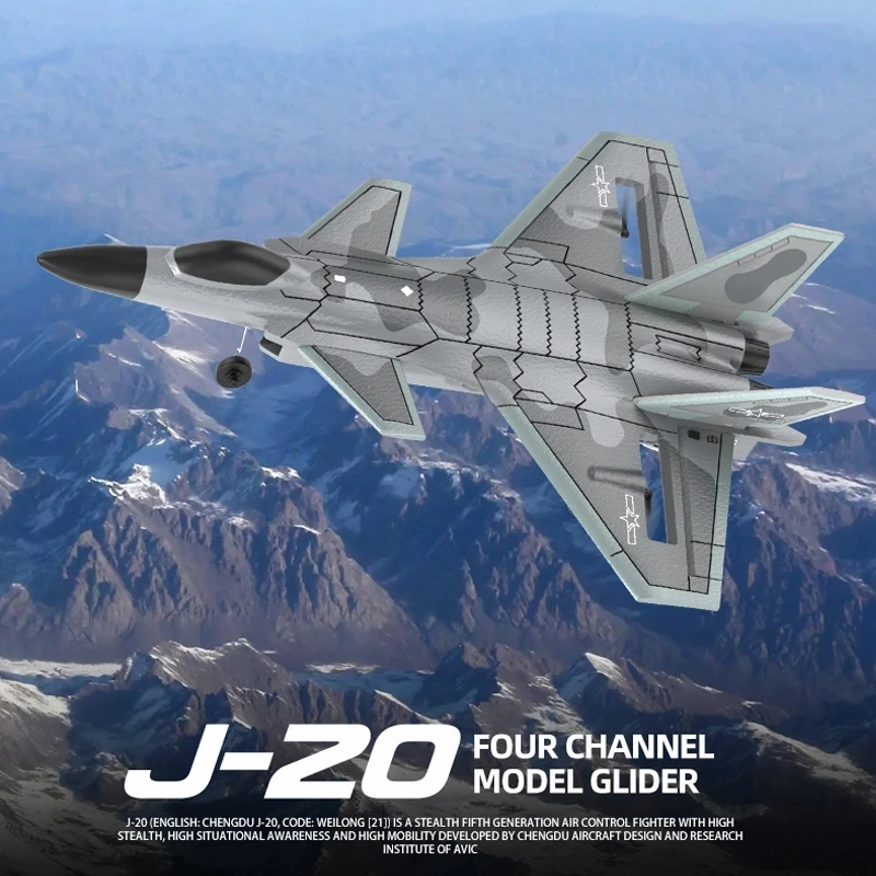 J20 Fighter 2.4G 4CH aereo telecomandato 3 d6g modalità 180 gradi RC aereo schiuma RC giocattoli aerei per ragazzi adulti regalo