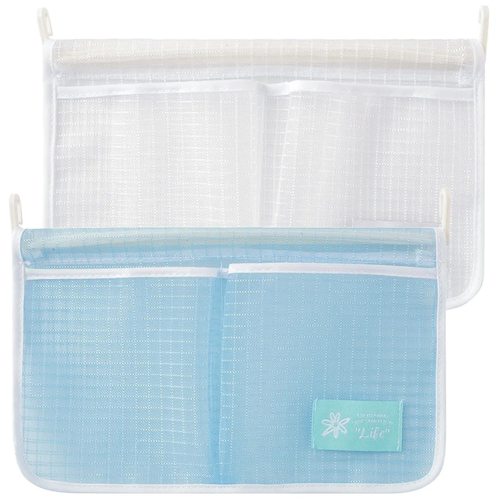 

2pcs Hanging Storage Bags Double Tier Mesh Fridge ganizer Kitchen Blue White Refrigerator Door Bag
