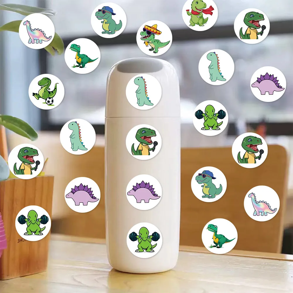 500 pezzi di dinosauro cartone animato decorazione piccolo modello rotolo bagaglio fai da te tazza d'acqua album fatto a mano adesivi regalo ricompensa dinosauro