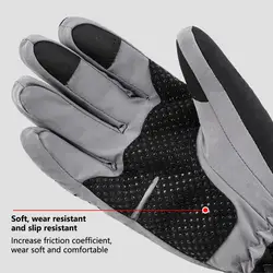 Ski Gloves 1 Pair Practical Thickened Thermal Storage  Extended Drawstring Ski Gloves for Winter Sports