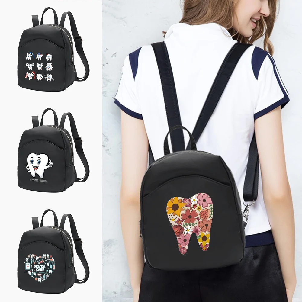 Mini Backpack Crossbody Bag for Teenage Girl Women Shoulder Phone Purse Teeth Pattern New Trendy Female 2022 Small School Bag