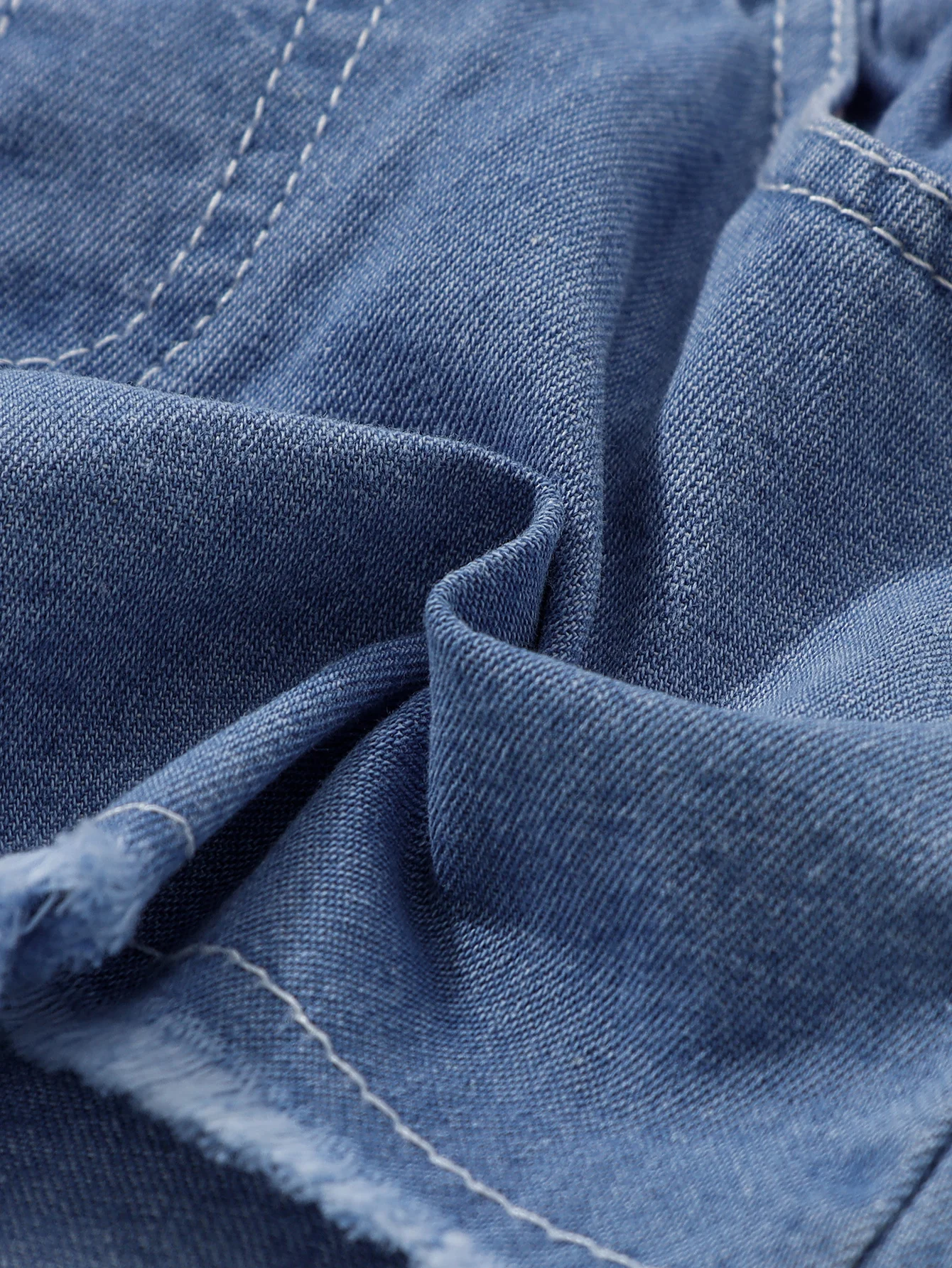 1 Stück Sommer-Jeansshorts für Mädchen mit Schleife und Fransen, süße Hotpants mit hoher Taille, süßer Stil, Alltags-/Outdoor-Bekleidung, 1–4 Jahre, weicher Denim-Stoff – Detail 7