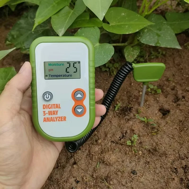 New Digital 3 in 1 Soil Thermometer Moisture pH Meter