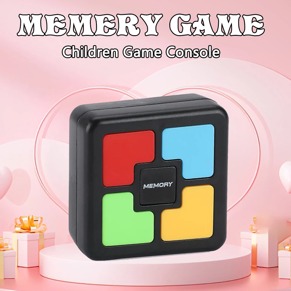 Mini Memory Game Square Memory Training Gaming Machine with Lights Sounds Clearance Button Toy Parent-child Interactive Toy Gift