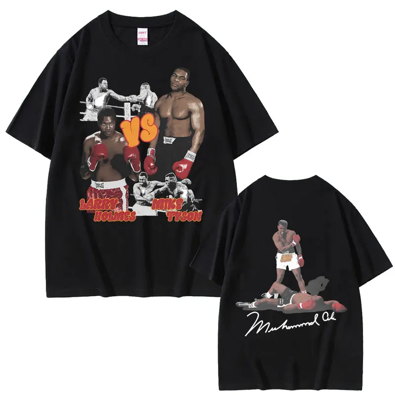 

Mike Tyson Double Sided Print T-shirts Men Women Cotton Casual Oversized T-shirt Men's Fashion Vintage Boxing T Shirt Streetwear