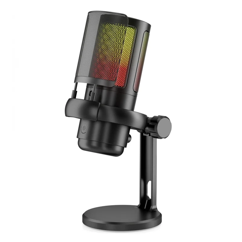 

Игровой RGB-микрофон, USB-микрофон для ПК для потоковой передачи, подкастиков, записи, конденсаторный настольный компьютерный микрофон для Mac/PS4/PS5 Durable-