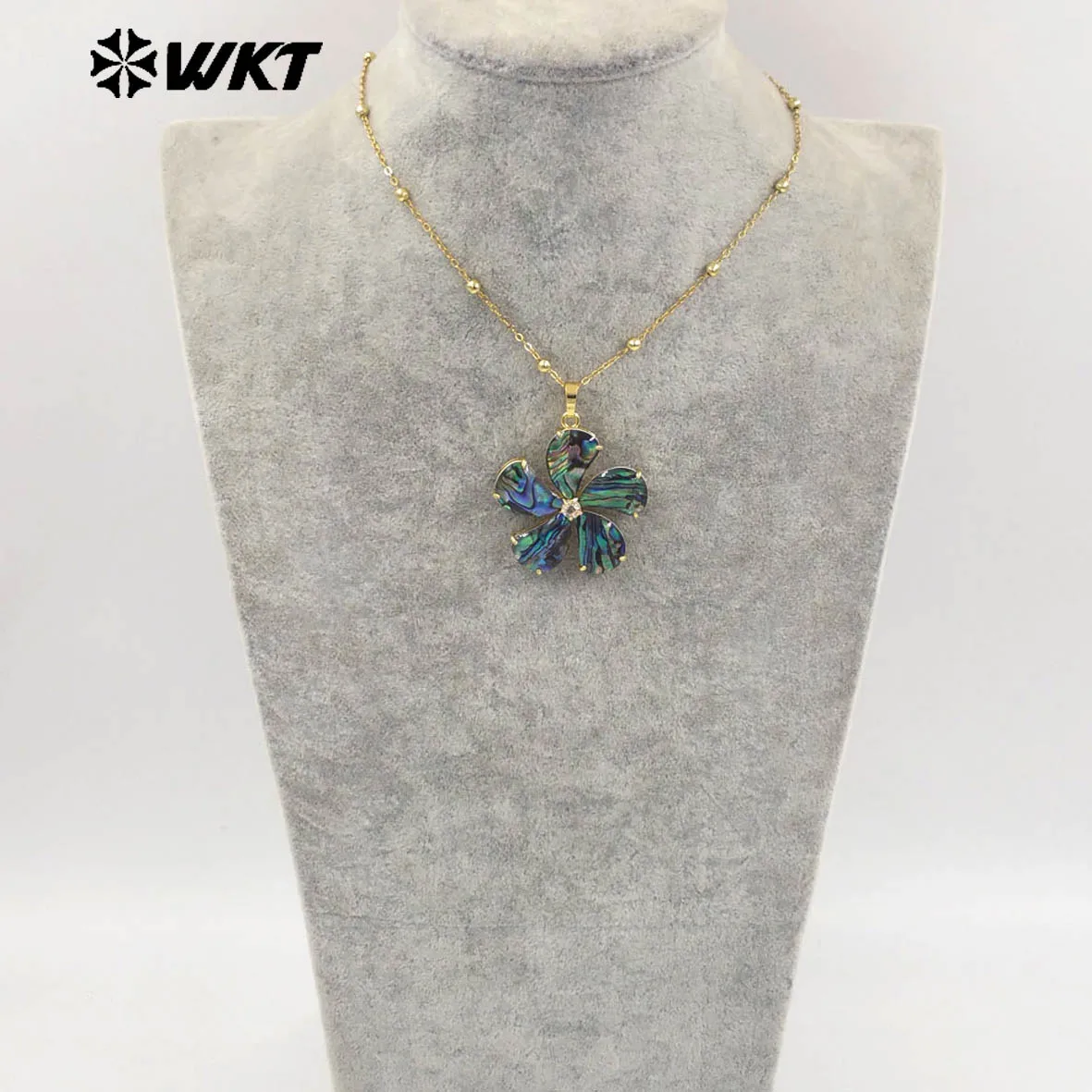 WT-JN310 Retro Abalone Shell The wind scattered Shape Necklace With Real Gold Plated  For Women Special Gifts