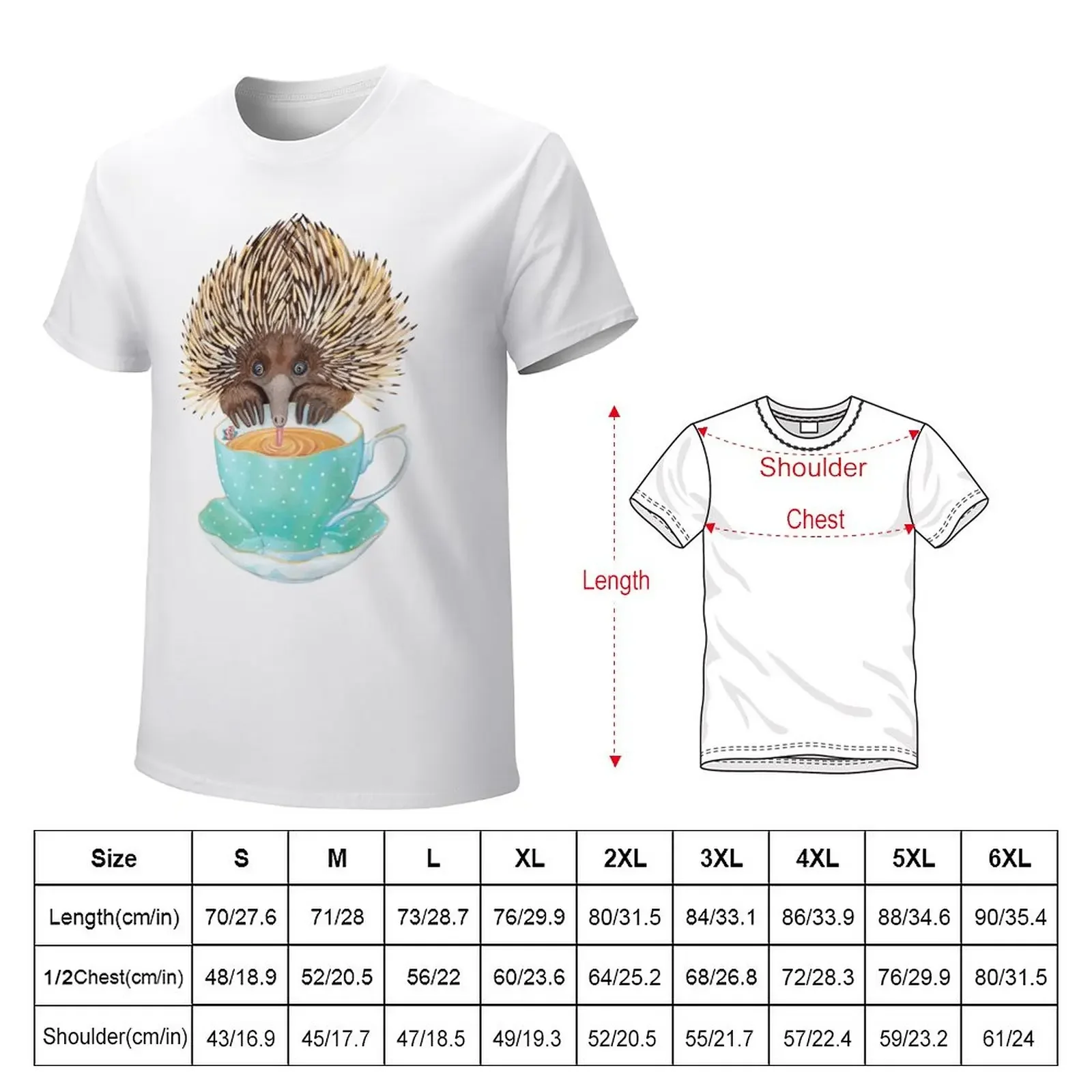 Animal Echidna tea T-Shirt Short sleeve tee oversized mens t shirts casual stylish