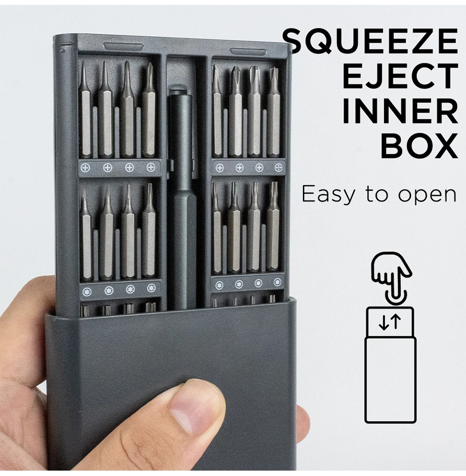 25/63 in 1 Multi-Bit-Präzisionsschraubendreher-Set, magnetische Phillips-, Torx-, Hex- und Flachkopf-Schraubendreher, für die Reparatur von Telefonen, Laptops, Uhren und Kameras – Detail 4