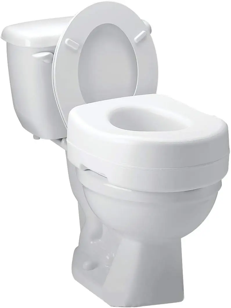 

5.5 Inch Raised Toilet Seat for Seniors, Supports 300lbs, Slip-Resistant, Elevated Comfort