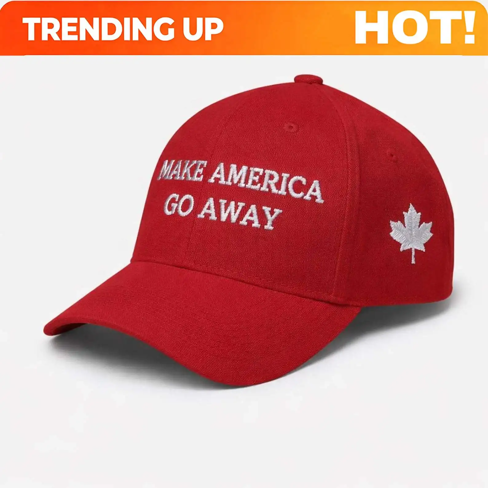 Embroidered Maple Leaf Hat, Make America Go Away Hat, Greenland Flag Baseball Hat, Canadian Flag Hat