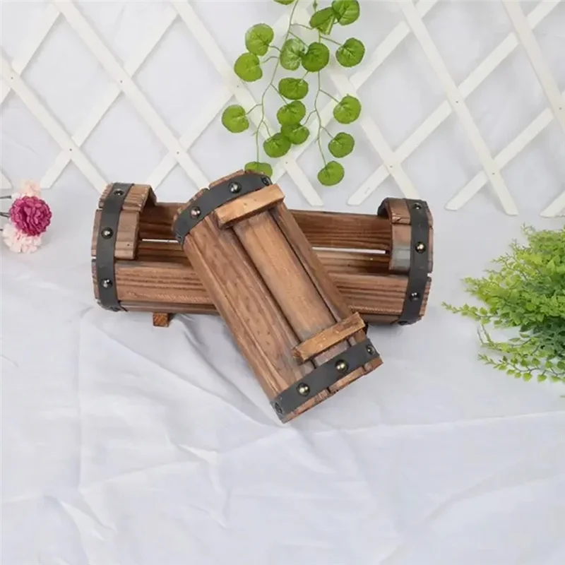 ABLU-Pots de fleurs en bois, décoration de mariage, boîtes de fleurs en bois antiseptique carbonisé, plantes succulentes de balcon, Pots de fleurs en bois