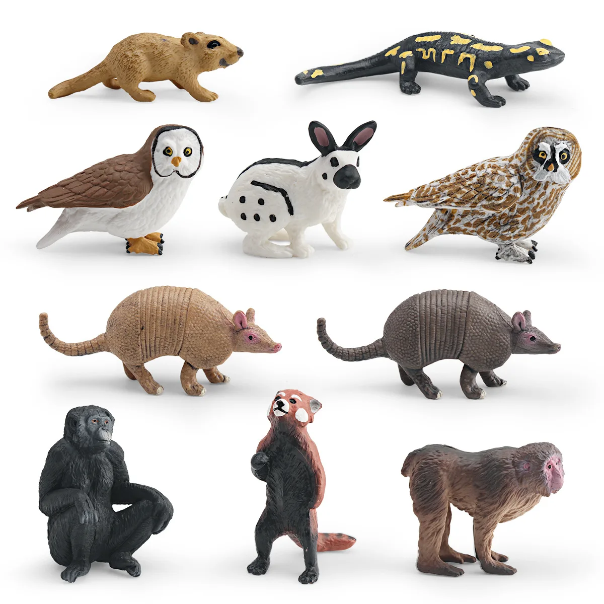 Cross-Border Simulation Wild Animal Models Children Cognitive Toys Armadillo Fire Salamander Panda Monkey Mouse Rabbit