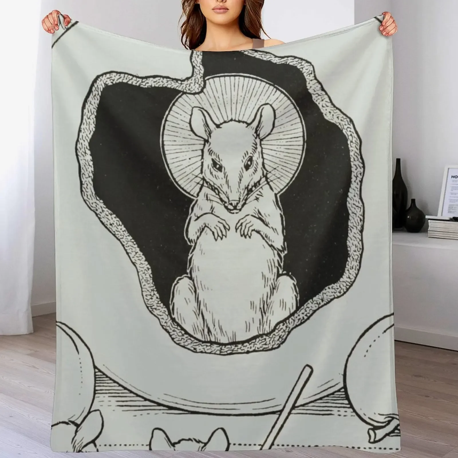 

The Rat Retired from the World Throw Blanket Cozy Throw Blanket for Bed Sofa Chair