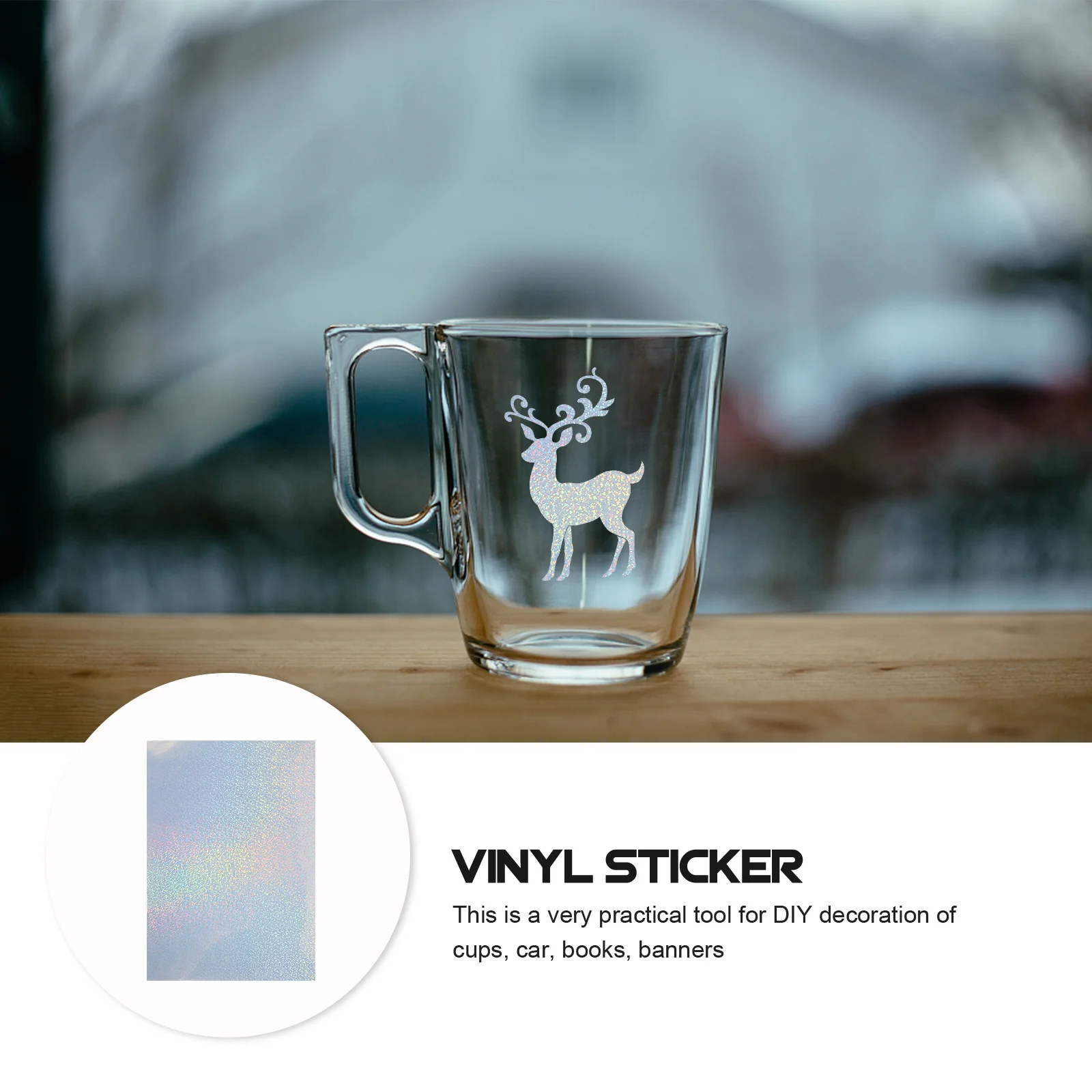 

Adhesive Craft Vinyl Sheets Glass Cup Decals Holographic Diy Stickers For Car Decor Engraving Film Waterproof