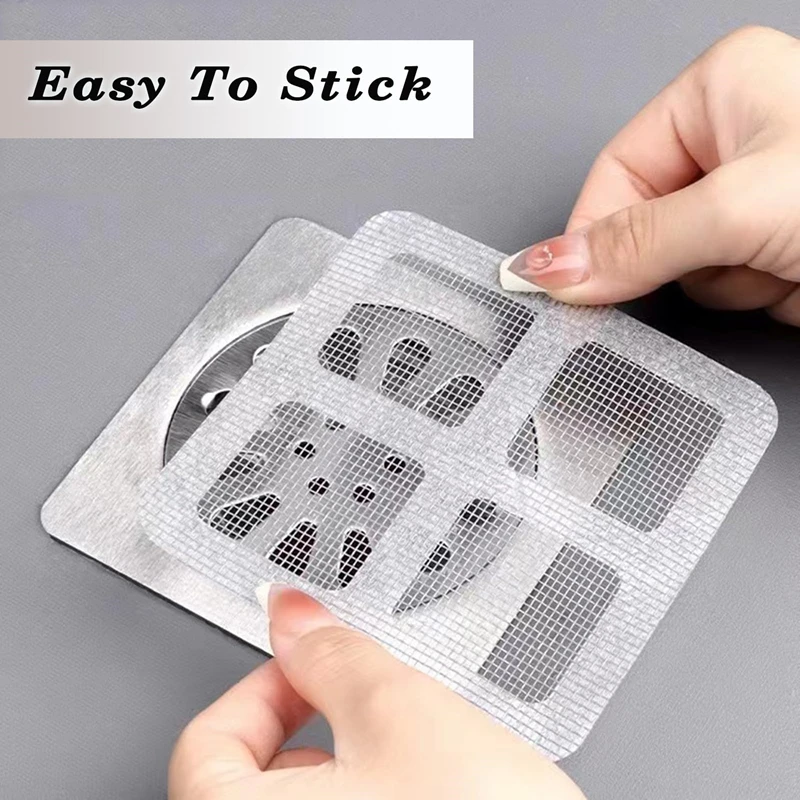 Disposable Shower Drain Hair Catcher Mesh Shower Drain Covers Floor Sink Strainer Filter Hair Stopper For Bathroom Kitchen