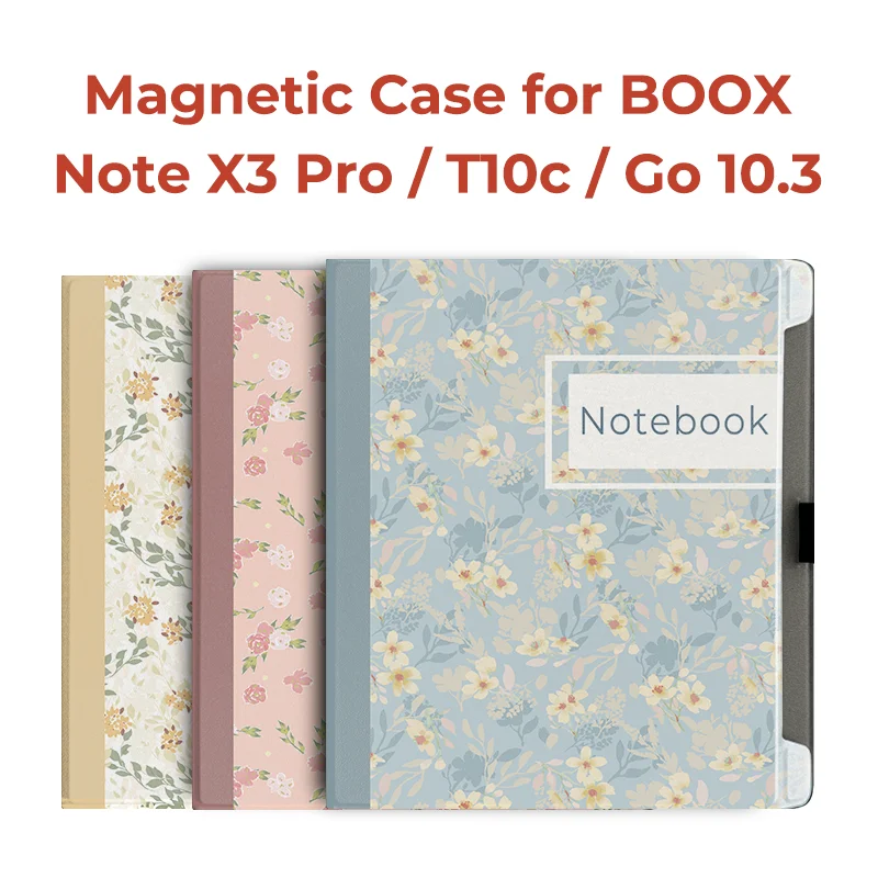 

Чехол Twosheep для Boox Go 10,3 Boox NoteX3 Pro и Boox T10c с магнитной откидной крышкой, автоматический сон, пробуждение, без корпуса, цветочный блокнот