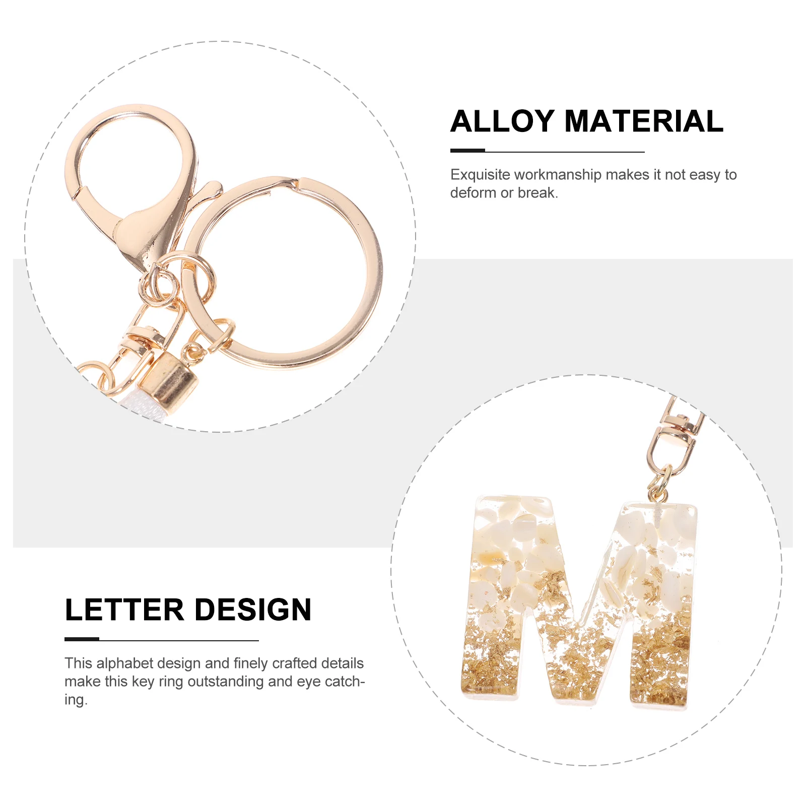 

Lightweight Alphabet Keychain Stylish for Keys Bags Car Key Accessories Letter Key Holder Pendant Backpack Keychain