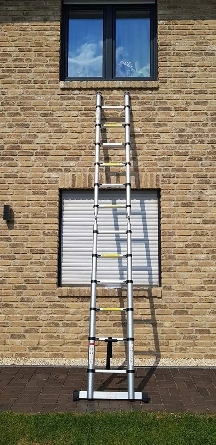 1.9M+1.9M Foldable Telescopic Ladder Safely Extends Herringbone Ladder Space-saving Straight Ladders Thickened Aluminum Ladders