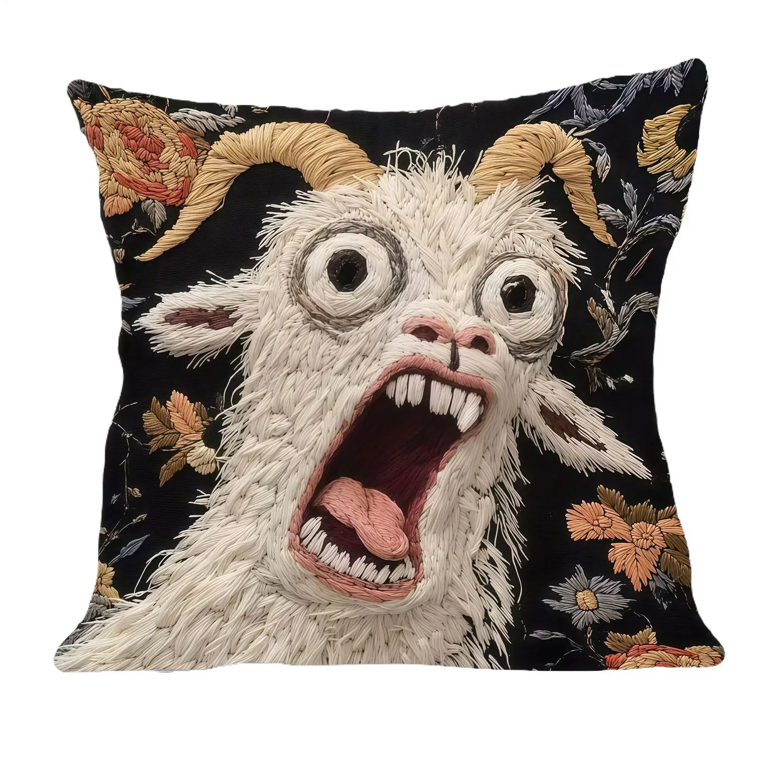 45x45cm Screaming Goat Pillow Cover Soft Protector Decorative Throw Pillow Case Couch Home Decor for Living Room Sofa Party Gift