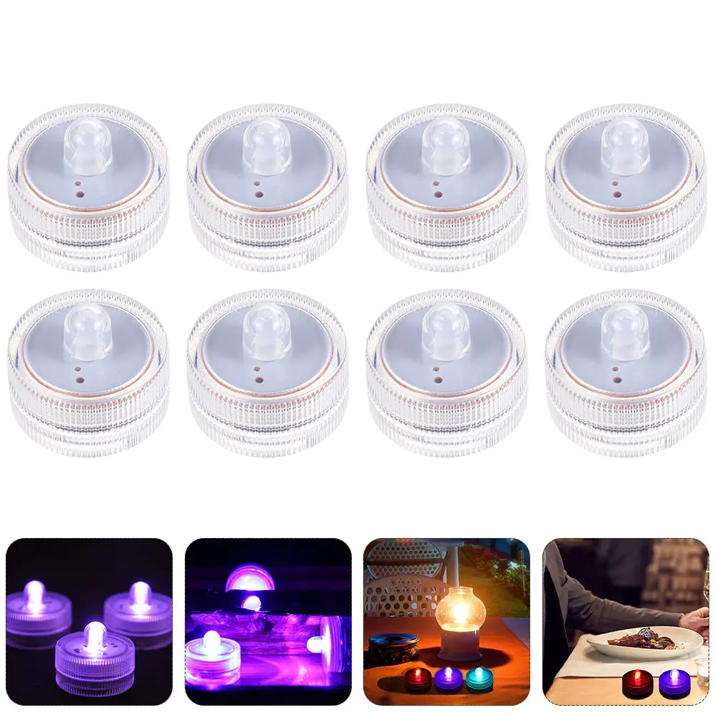 

12 водонепроницаемых светодиодных ламп для подводного использования, чайные светильники для свадеб, вечеринок, аквариумов, декоративные лампы для дайвинга