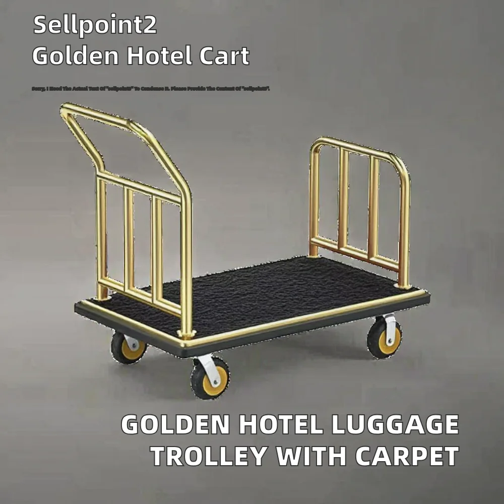 Stainless Steel & Iron Four-Wheel 200kg Capacity Hotel Lobby & Airport Luggage Cart with OEM Push-Pull Service 1-Year Warranty