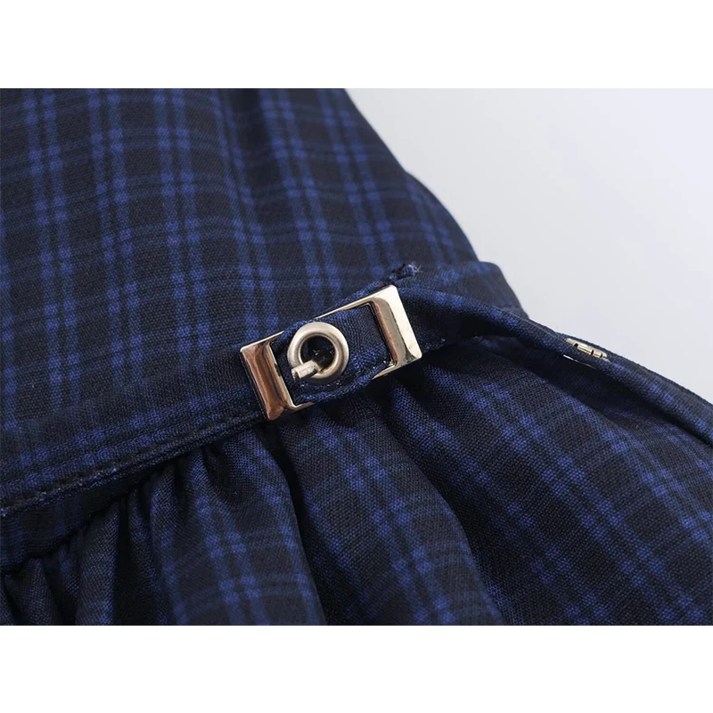 Vestido curto feminino moda xadrez impressão em camadas decoração o pescoço sem mangas vestidos femininos elegantes vestidos de festa