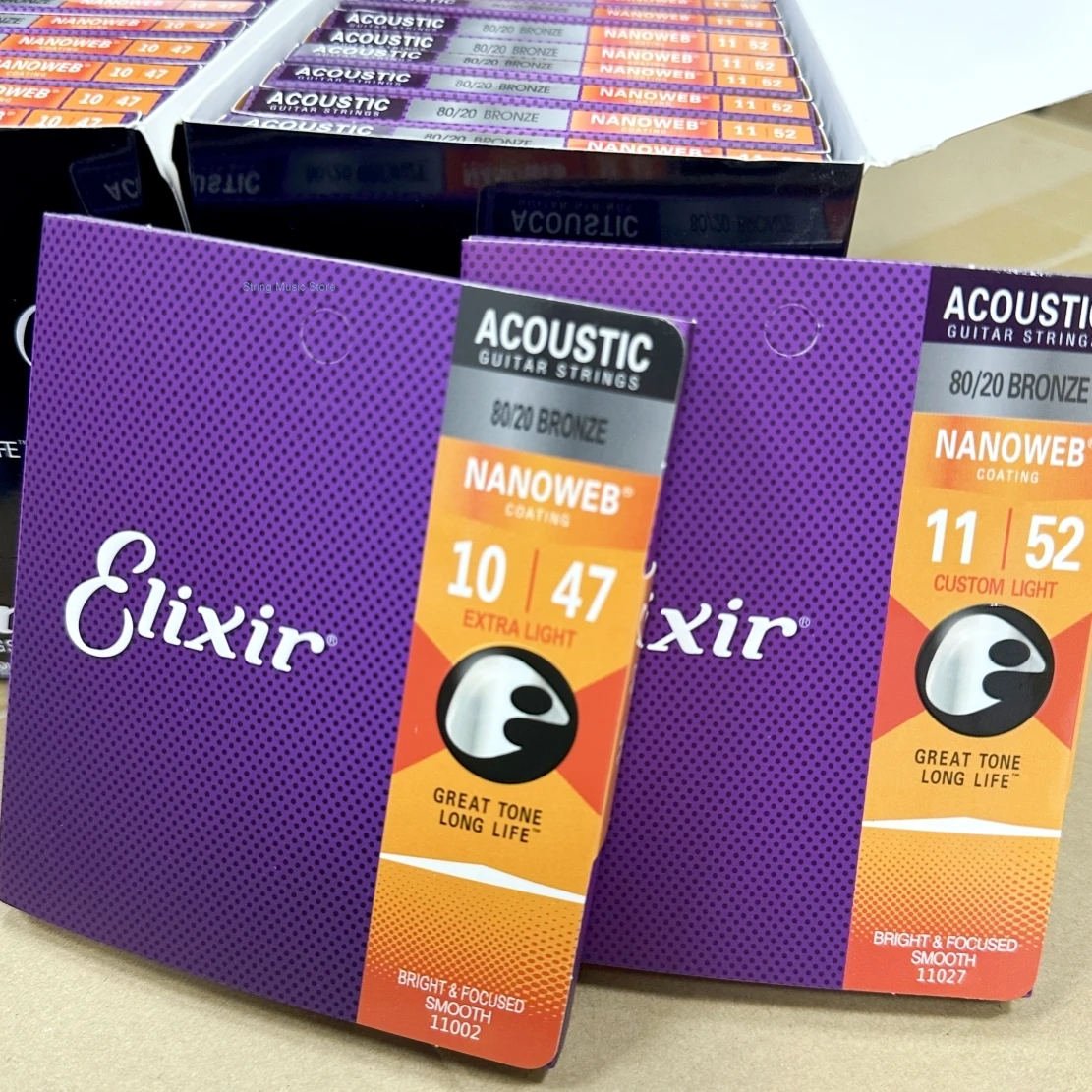 Elixir Popular Music Parts Acoustic Ballad Strings 16002 11002 16052 Folk Guitar Digital String Musical Instrument Accessories