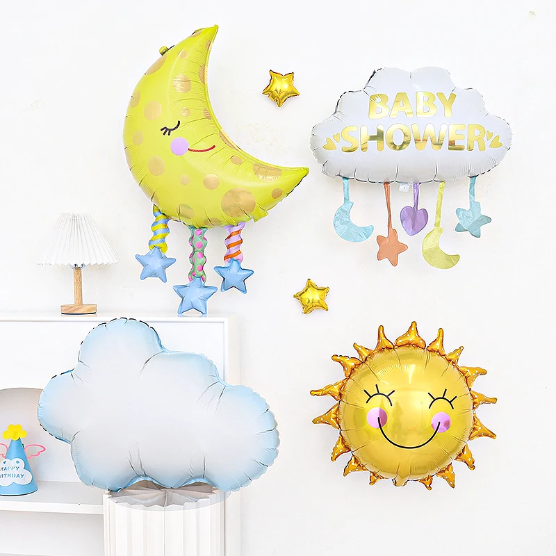 DIY Birthday Party Decor Balloons Sun Clouds Moon Rainbow kindergarten Children\'s Gift Baby Shower Christmas Ornament Balloon