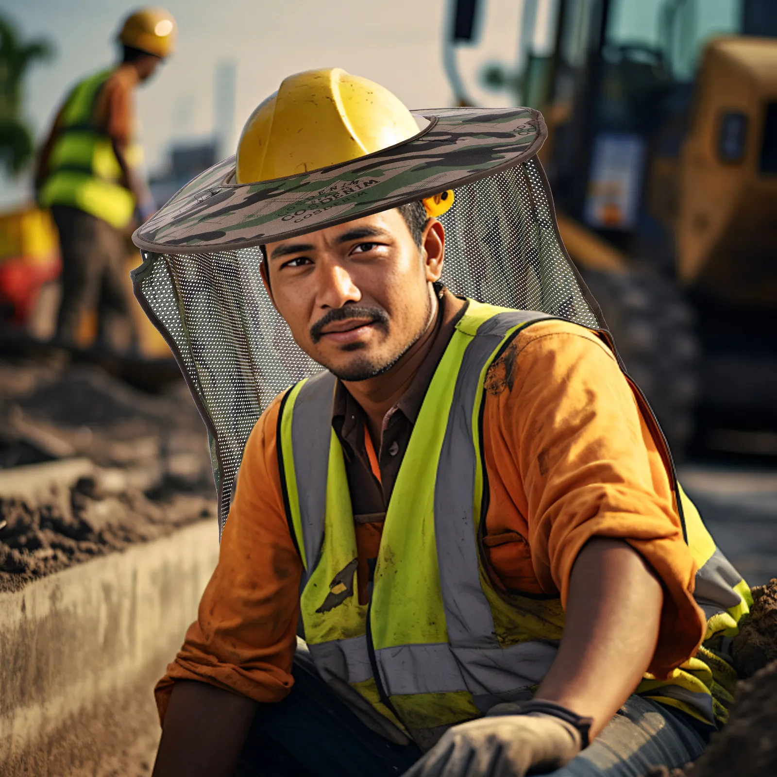 

Hard Hat Sun Visor with Neck Cover Uv Protection Breathable Design for Construction Sites Safety Accessories