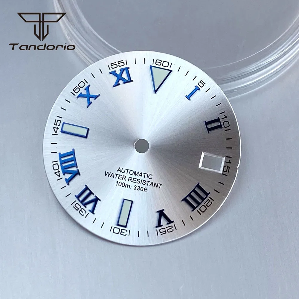 Sterile 29mm Watch Dial Date Window Roman Markers Fit NH35 Miyota8215 8205 DG2813 PT5000 ETA2824 Retro Wristwatch Face Sunburst