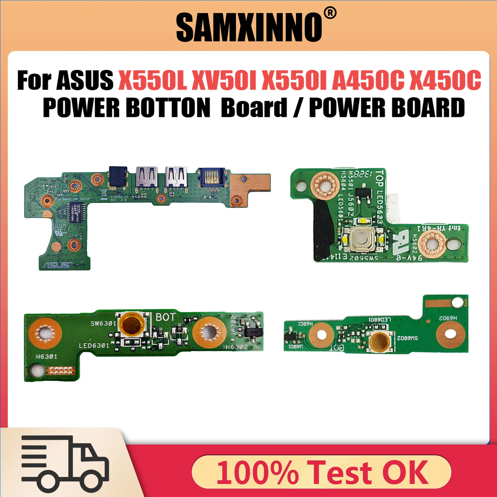 For ASUS X550L XV50I X550I A450C X450C F102B X102B POWER BOTTON SWITCH Board X550LD X550IU X102BA X450CC POWER BOARD