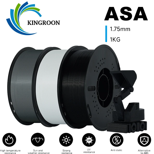 KINGROON Filament do drukarki 3D ASA Odporny na warunki atmosferyczne i chemikalia Super sztywny nadruk inżynieryjny Plastik Wymień aktualizację ABS