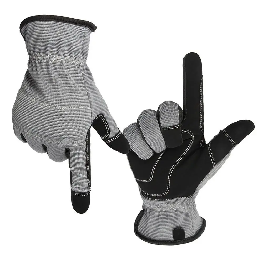 Yellow Grey Working Gloves Soft Breathable Touch Screen Gloves Non-slip Wear Resistant Gardening Glove Outdoor Work Supplies