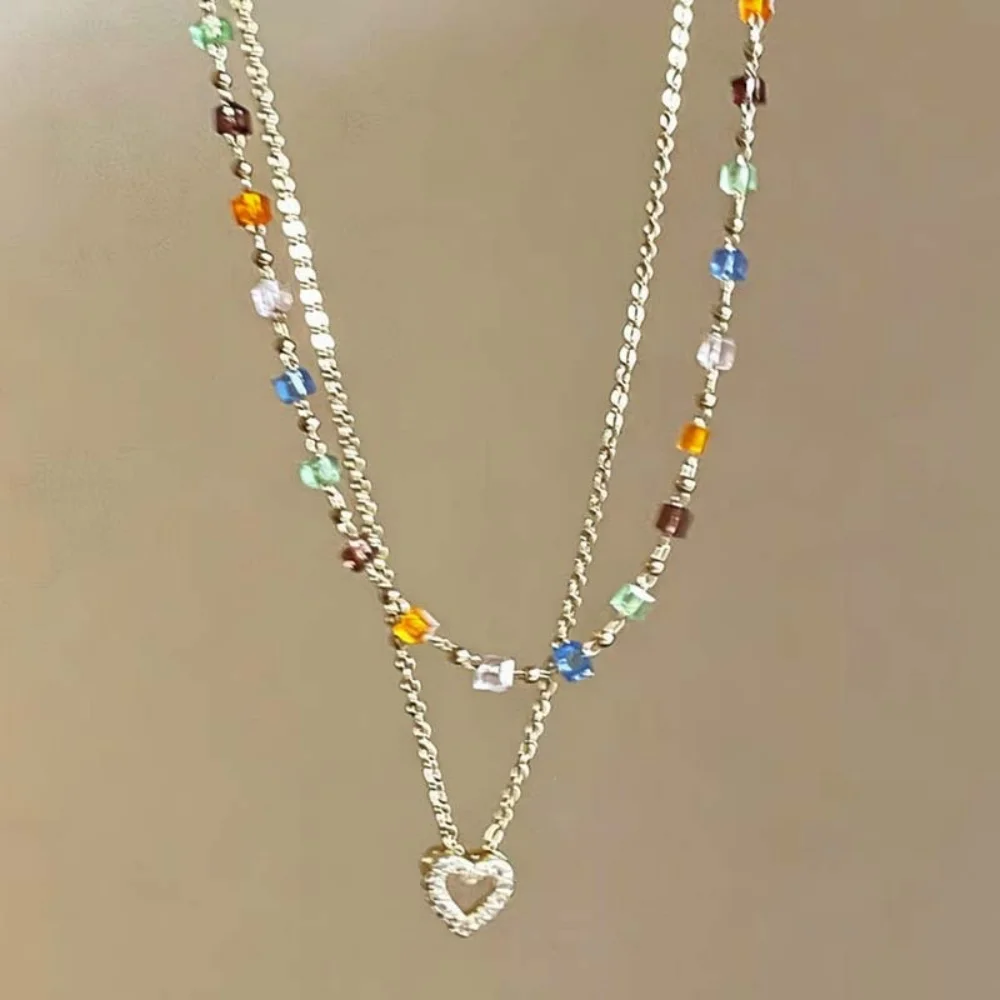 Böhmische Bunte Acryl-Kristallperlen-Quasten-Choker-Halskette Einfacher Trend Handgefertigte Perlenkette für Frauen Geschenk-Schmuck – Detail 2