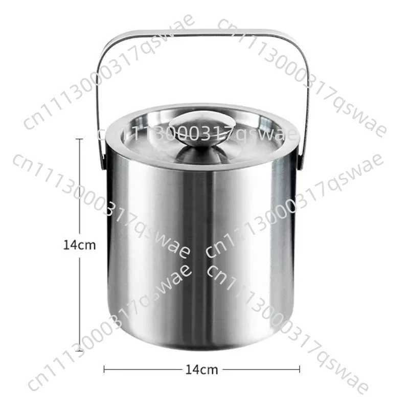 Double-layer stainless steel insulation ice bucket ice cube container is suitable for home refrigeration