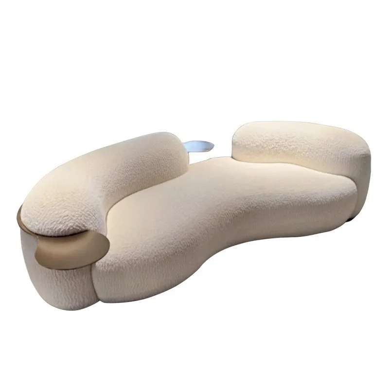 Lamb wool clothing store reception wabi wind Internet celebrity cream designer pea living room arc Italian minimalist modern